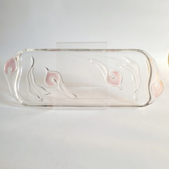 Vintage Mikasa Soft Pink Calla Lily Canapé Dish 16.5" - Picture 11 of 14